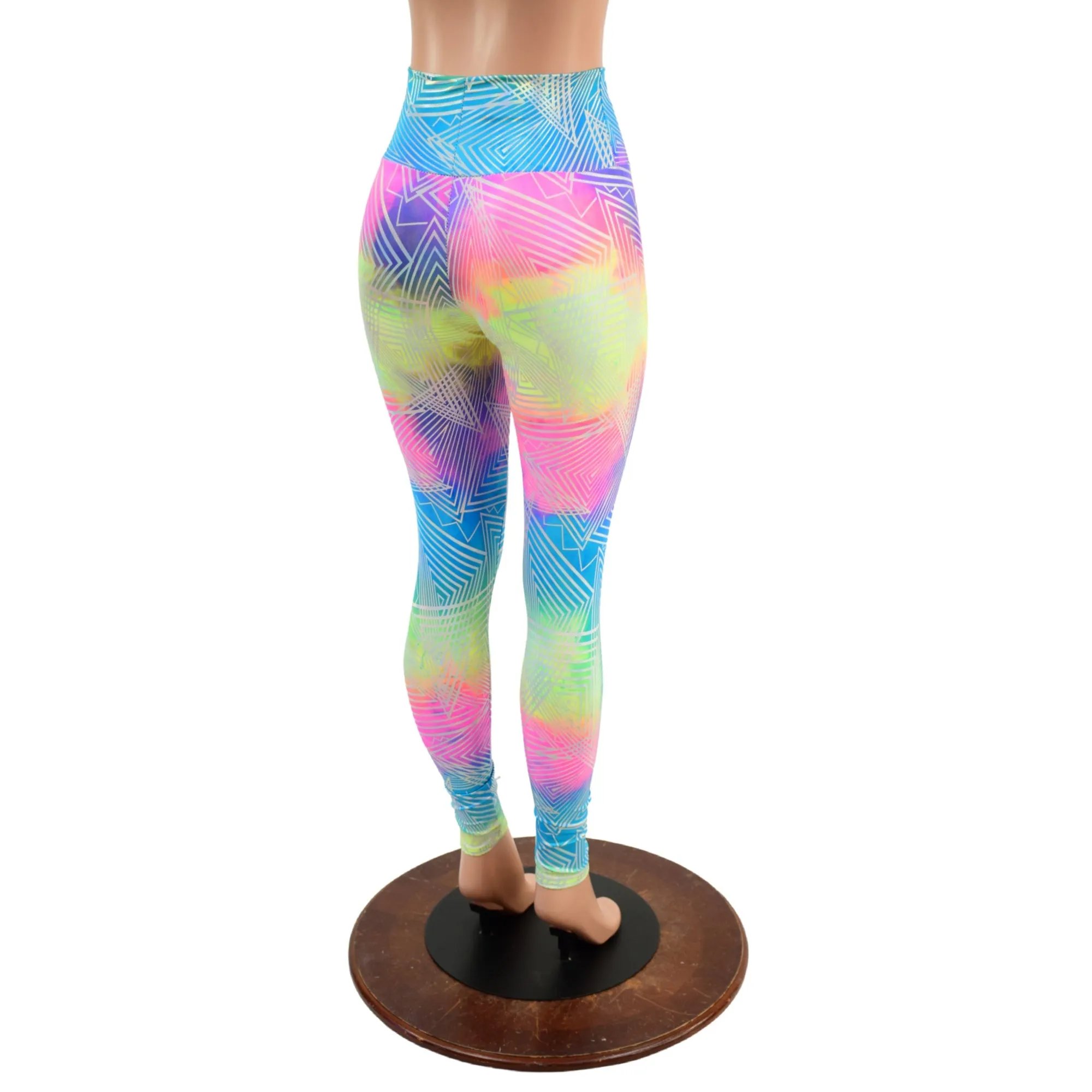 High Waist Leggings in Spectrum Holographic OVERSTOCK Ready To Ship