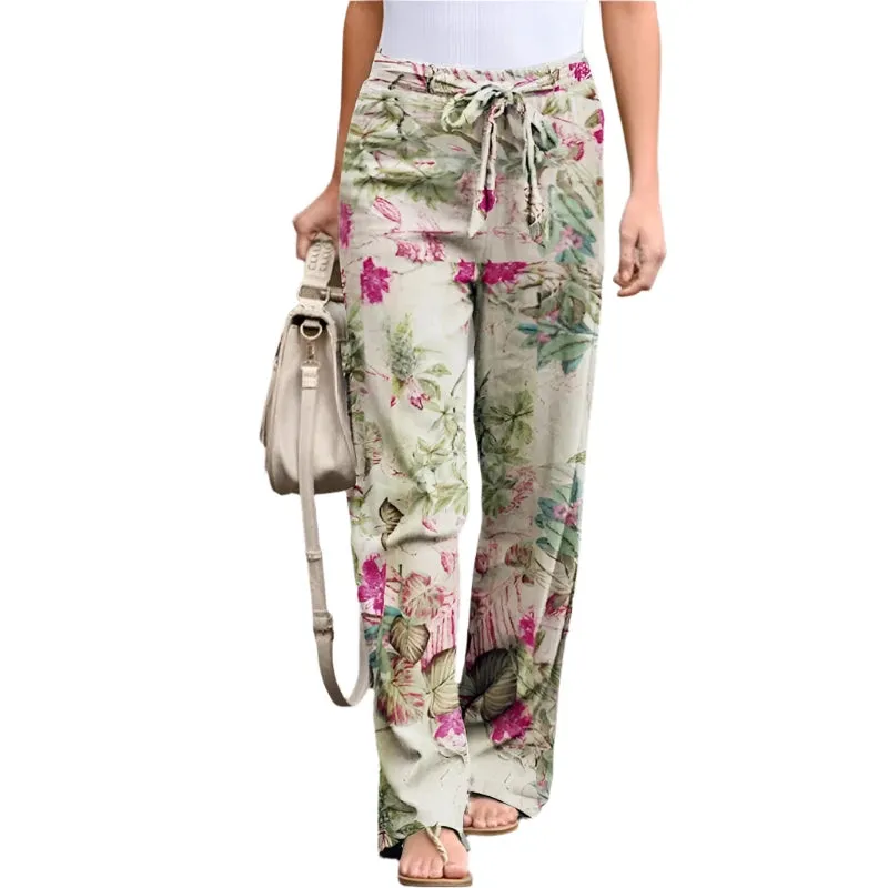 High Waist Loose Drawstring Vintage Pants