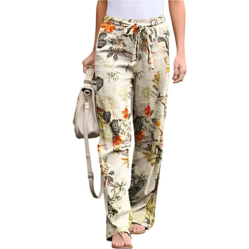 High Waist Loose Drawstring Vintage Pants