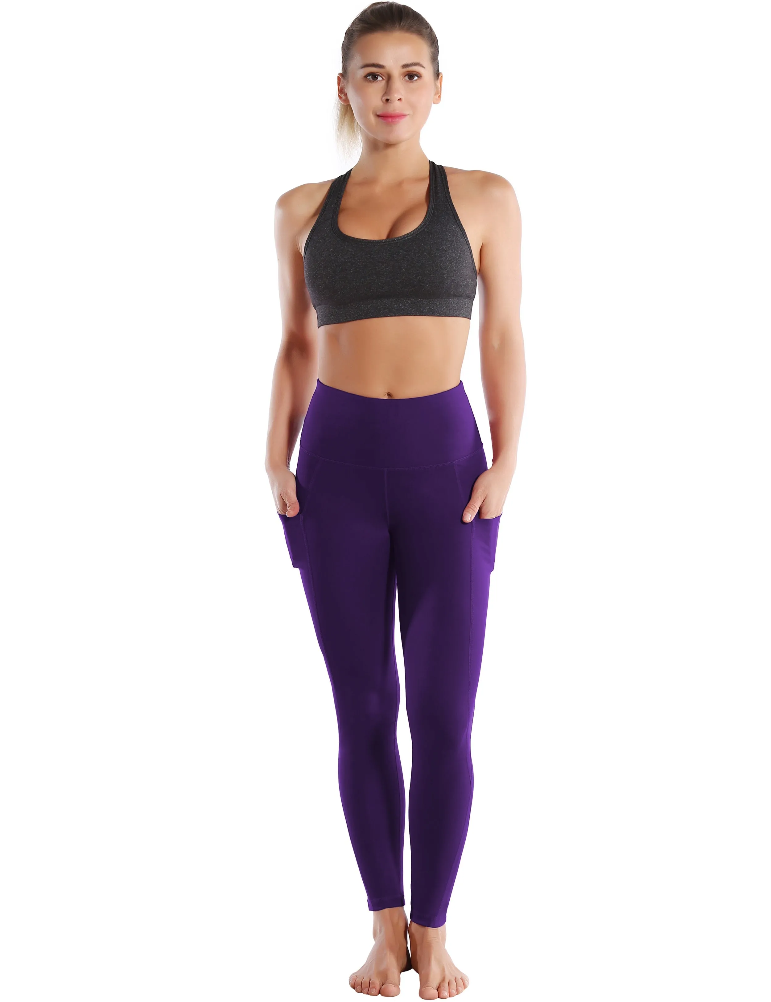 High Waist Side Pockets Gym Pants grapevine_Gym