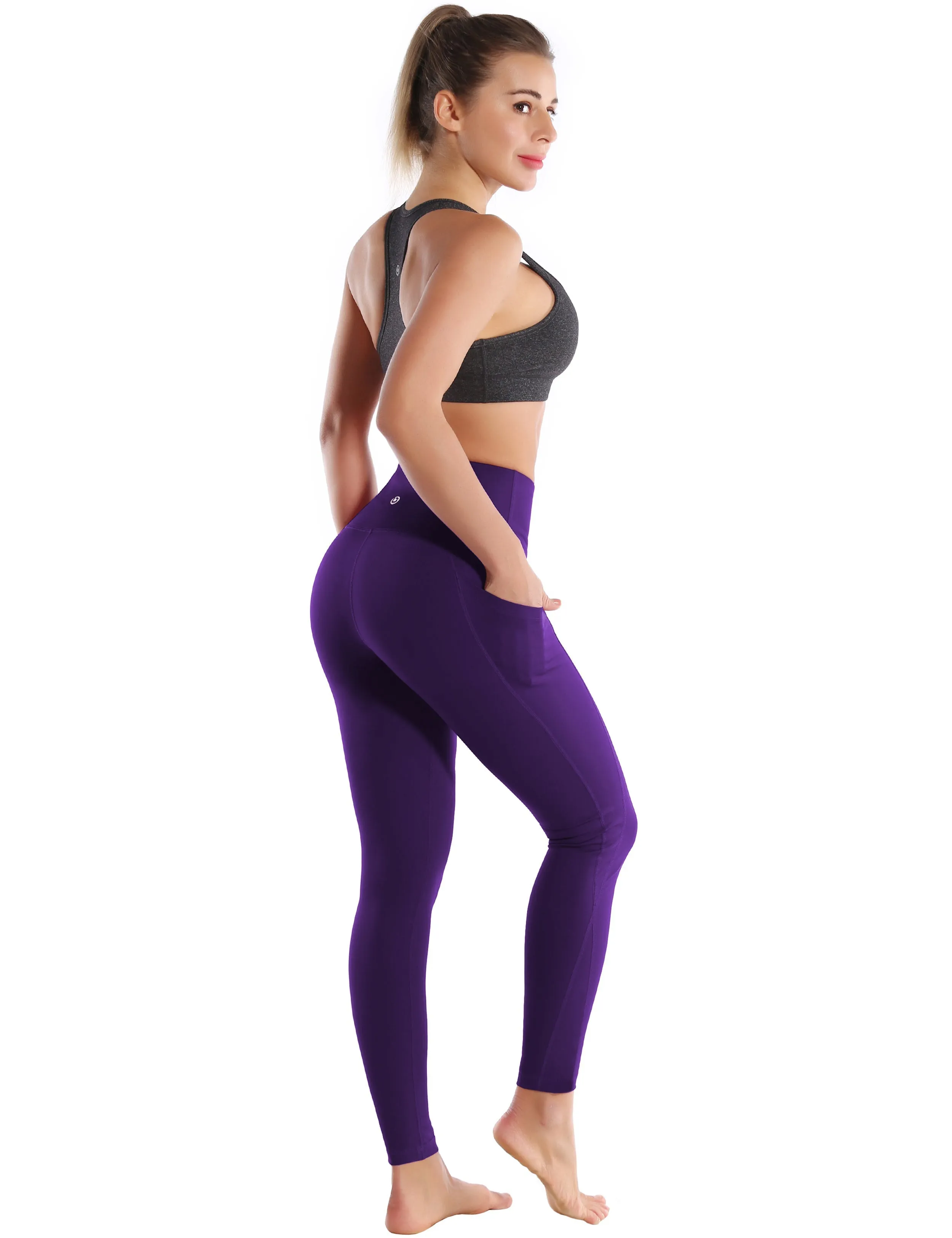 High Waist Side Pockets Gym Pants grapevine_Gym