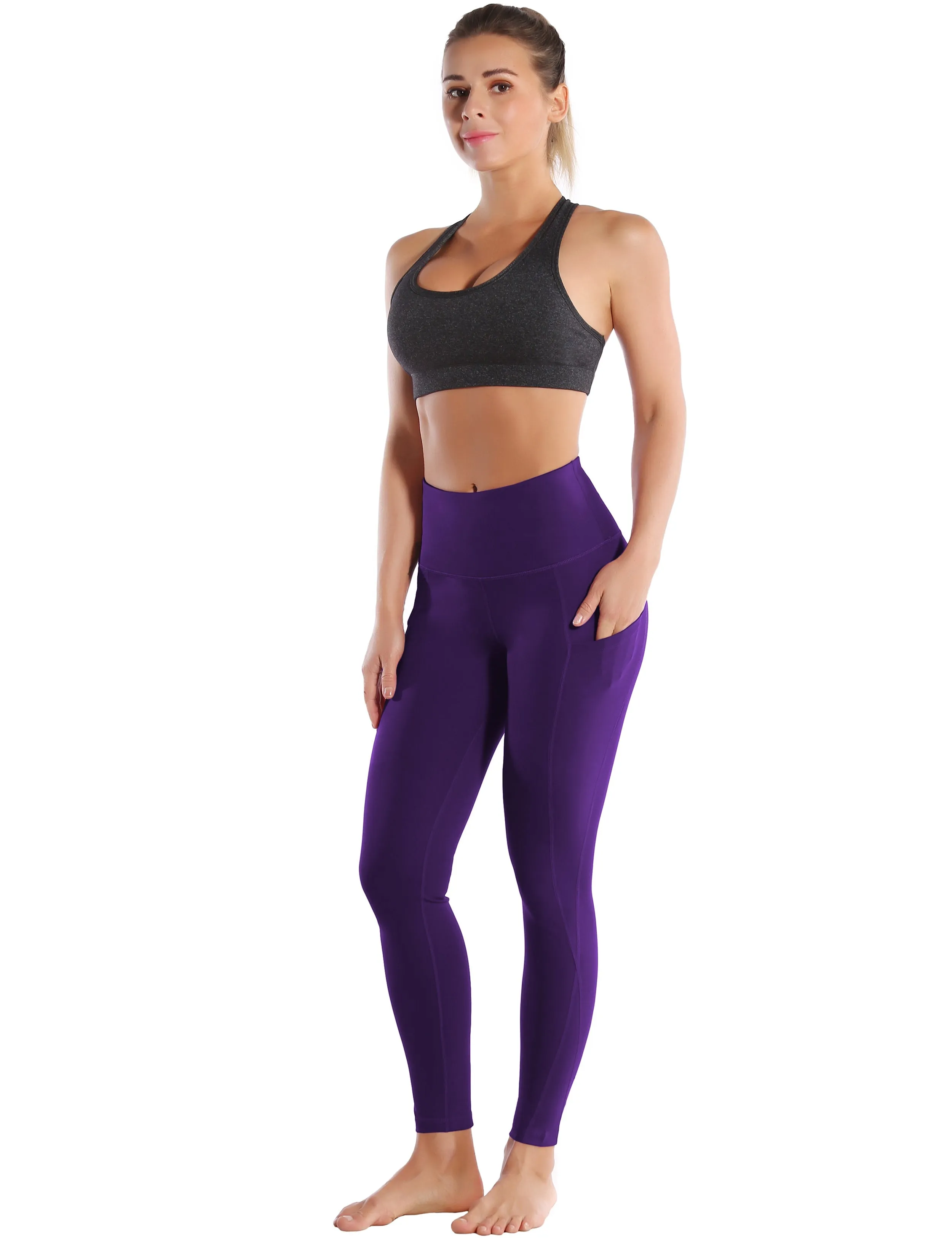 High Waist Side Pockets Gym Pants grapevine_Gym