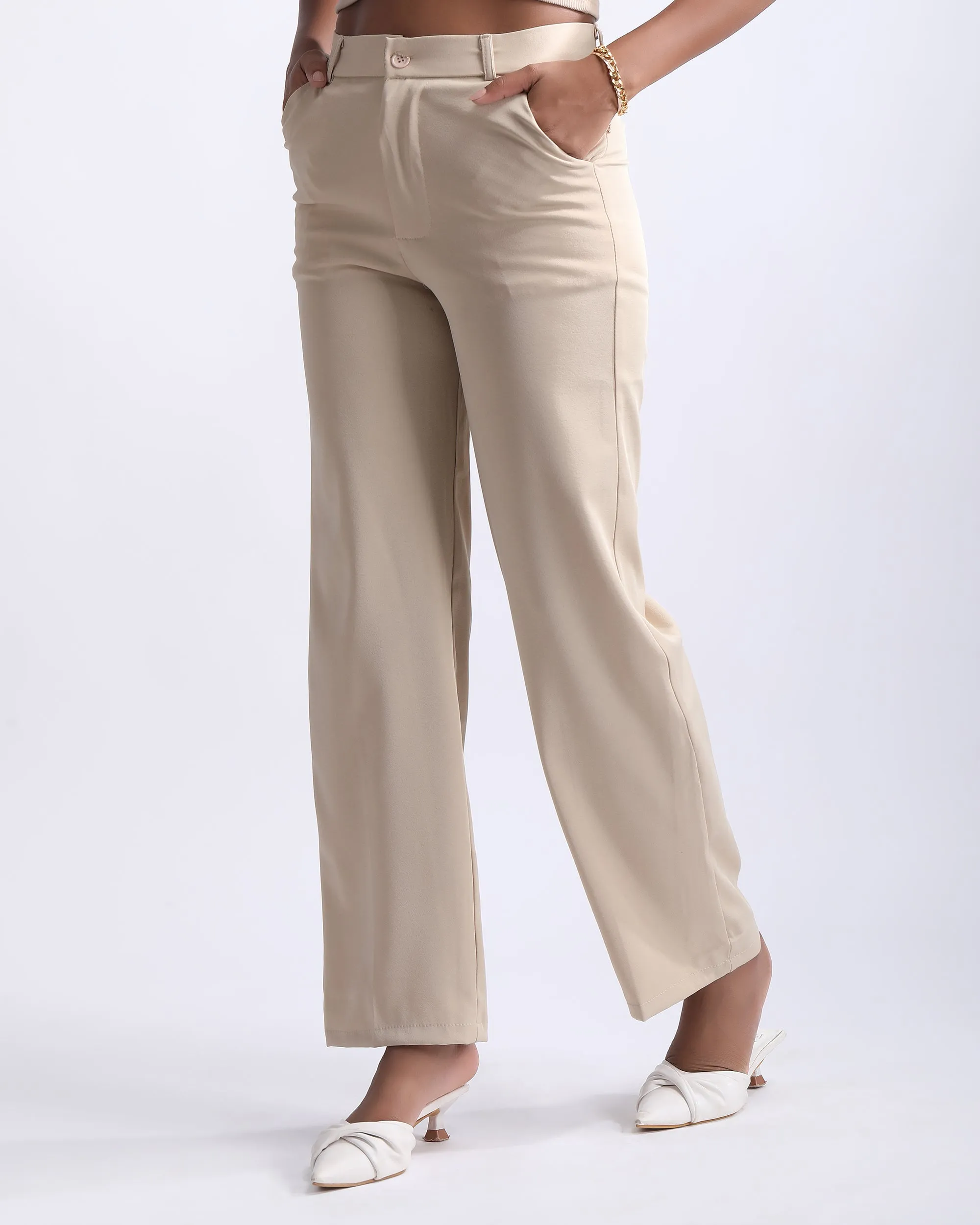 HIGH WAIST STRAIGHT FIT PANTS