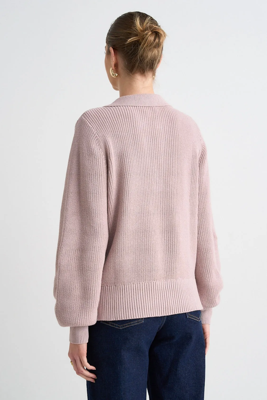 Honour Mushroom Cotton Collar Jumper