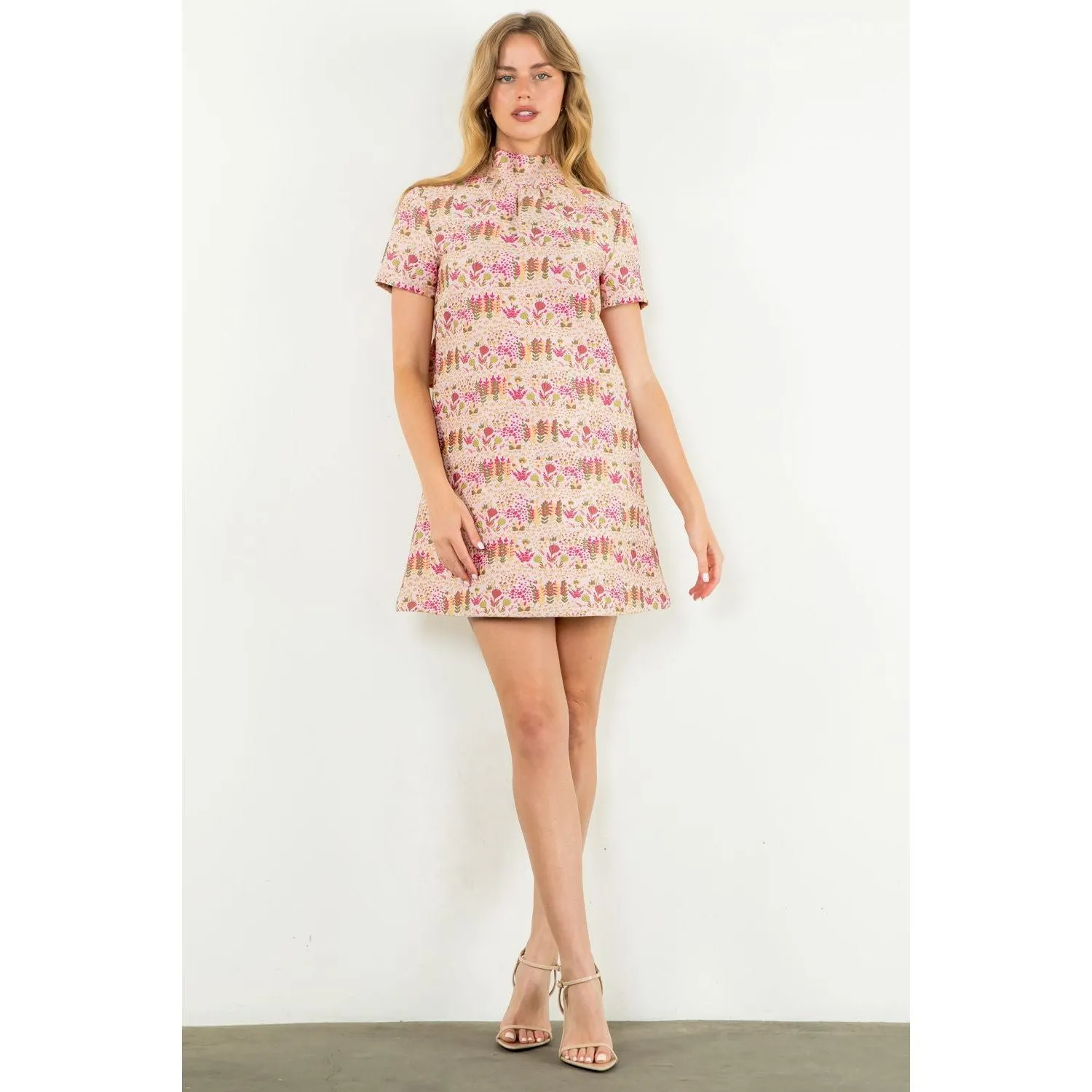 Isabella Short Sleeve Textured THML Dress