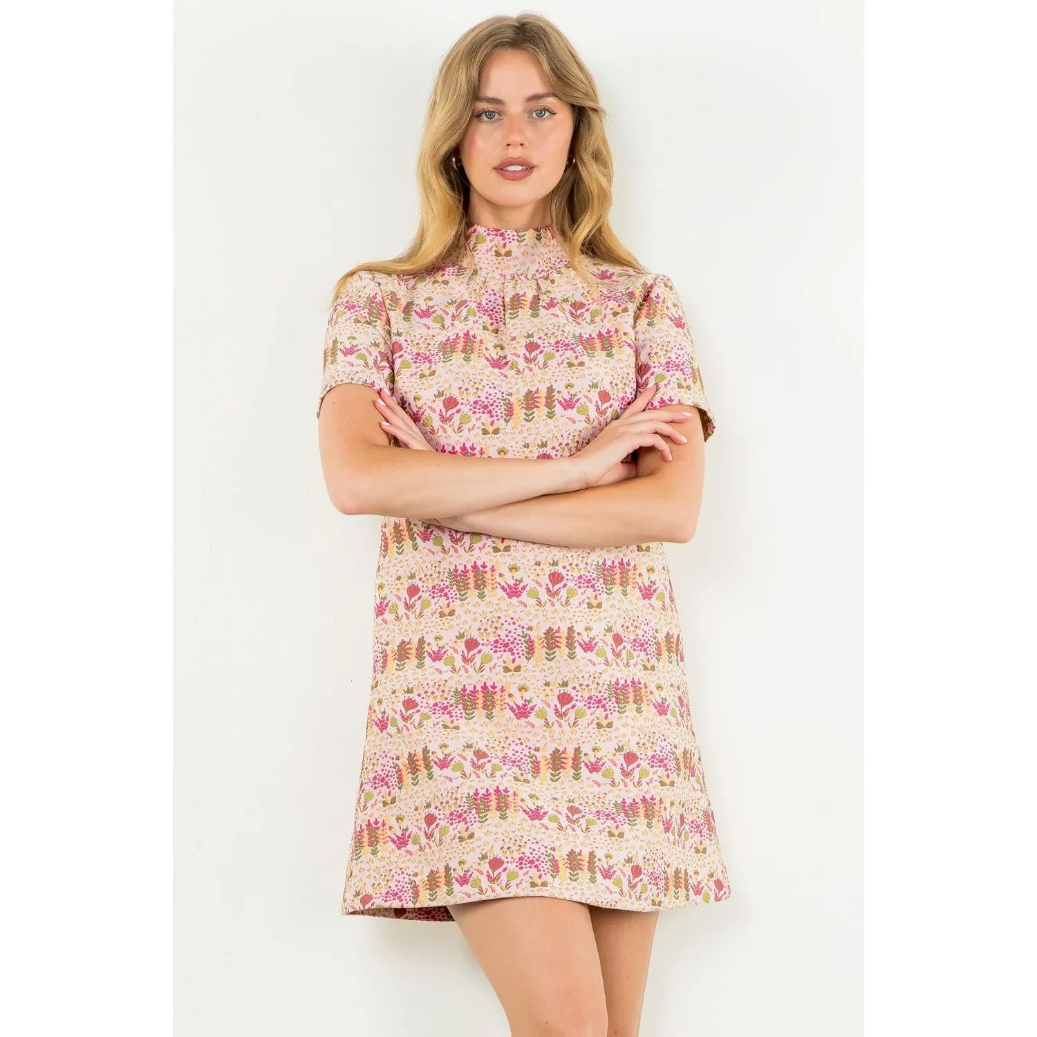 Isabella Short Sleeve Textured THML Dress