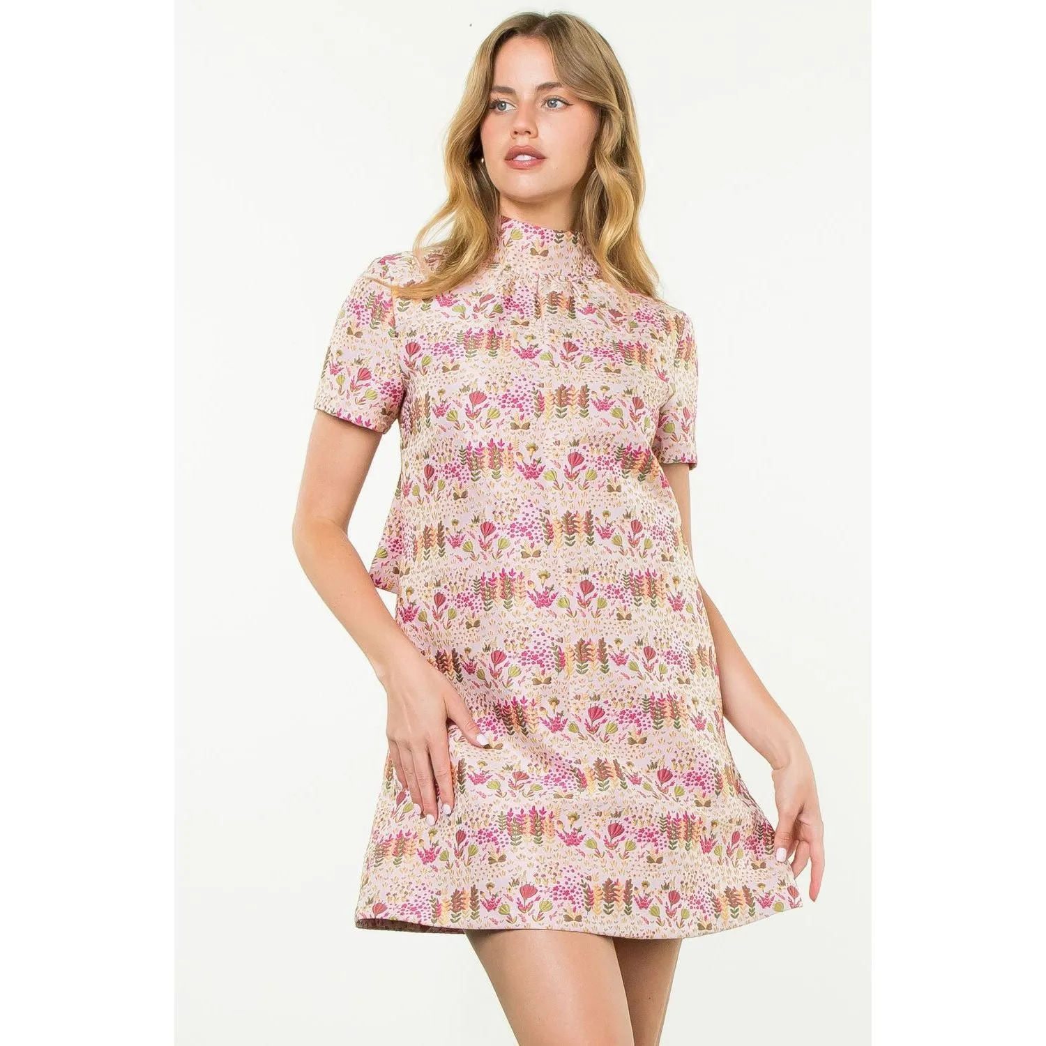 Isabella Short Sleeve Textured THML Dress