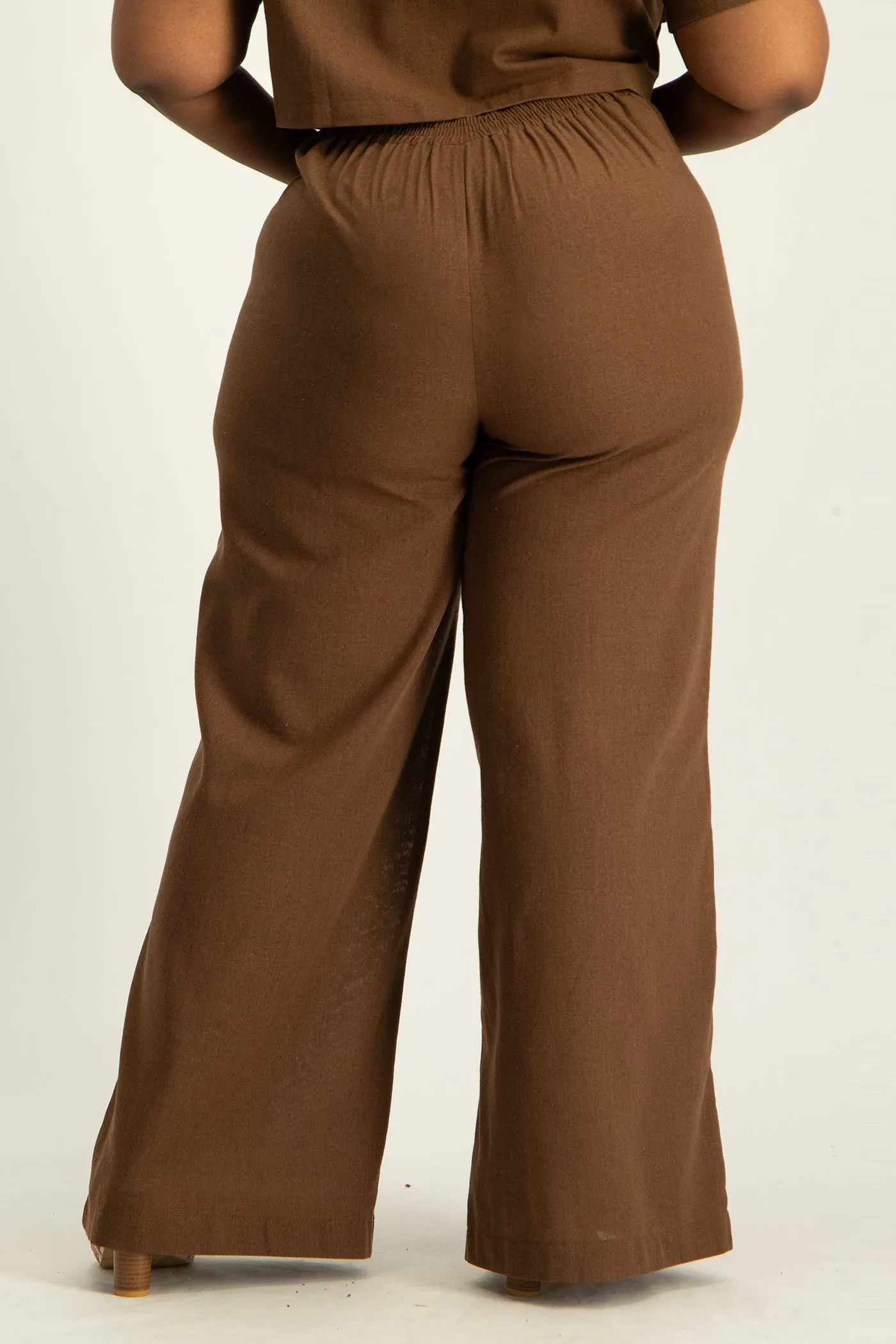 Kai High Waist Linen Pant - Pinecone