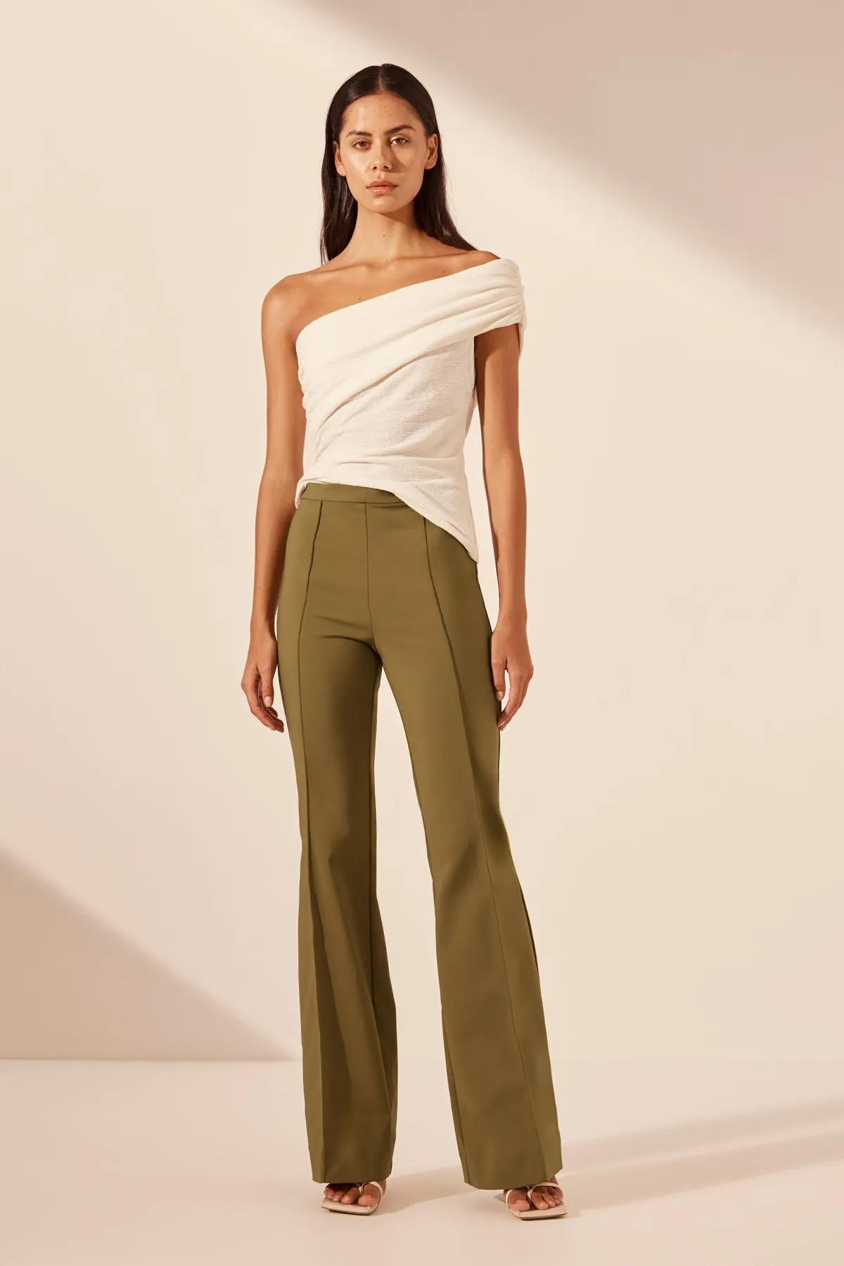 LANI BOOT CUT FLARED PANT - ARMY GREEN