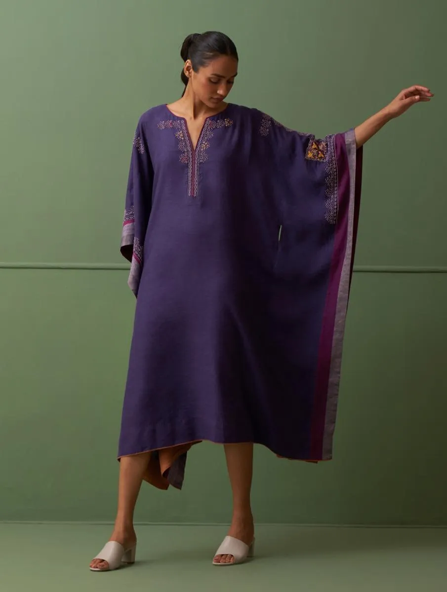 Lima Hand-Embroidered Kaftan - Byzantium