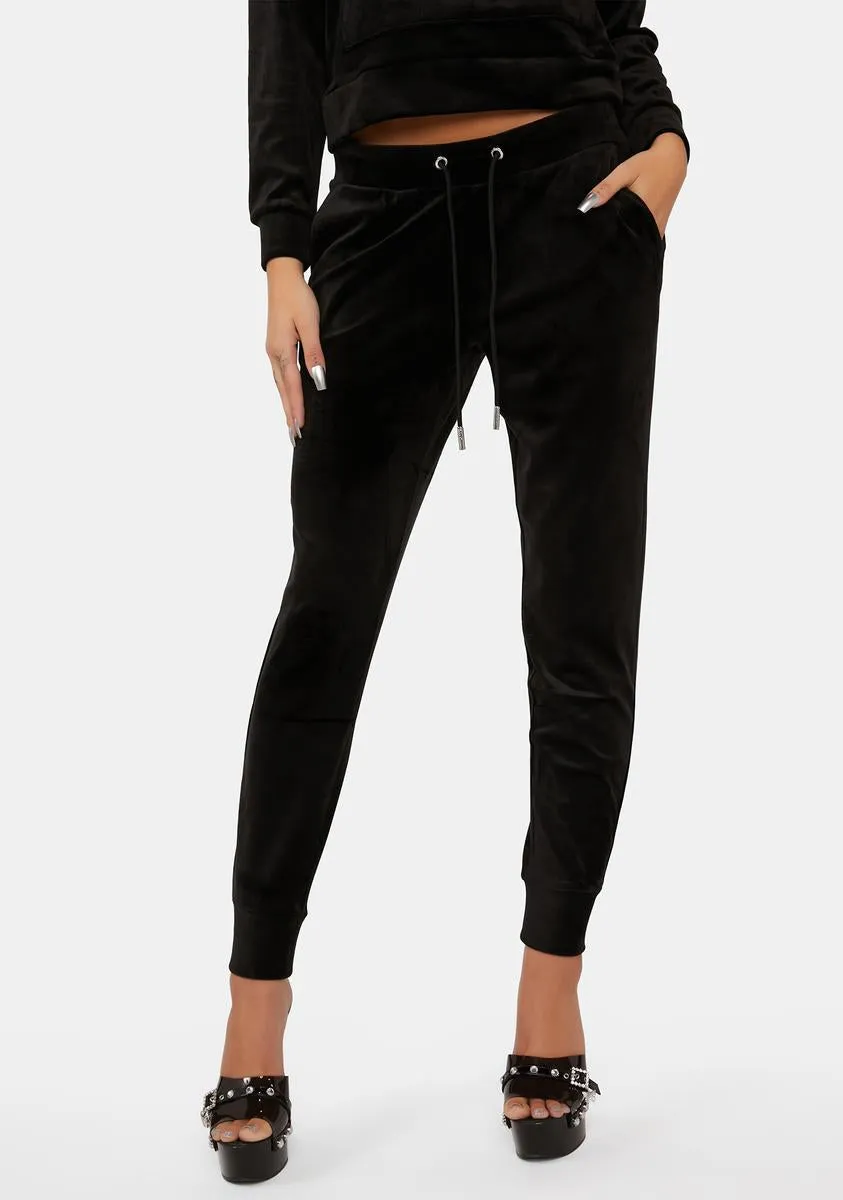 Liquorice Big Bling Velour Joggers