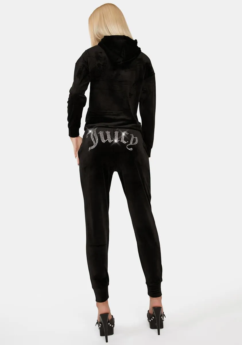 Liquorice Big Bling Velour Joggers