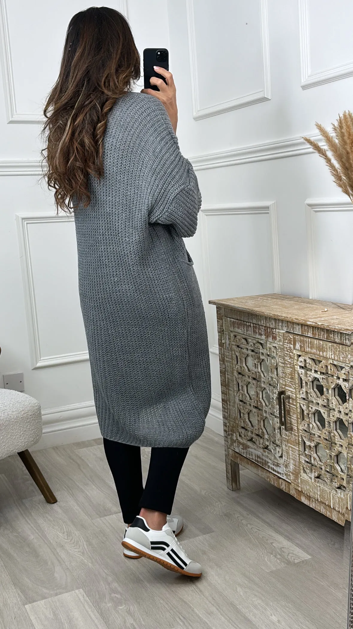 Margaret Dark Grey Longline Cardigan