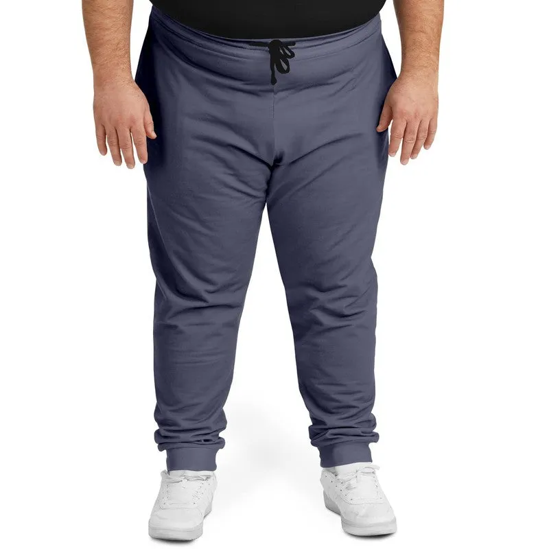 Medium Dark Blue Joggers | Unisex | with PLUS sizes | Medium Dark Pale Pastel Blue | C30M30Y0K60