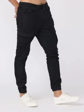 Men Black Comfort Fit Stretchable Joggers