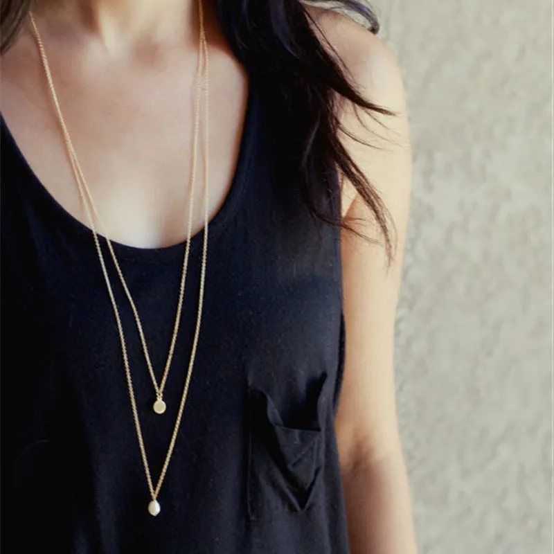 Multi-layer long necklace