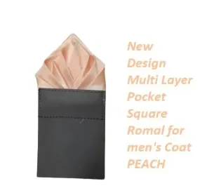 New Design Multi Layer Pocket Square Romal for men's Coat PEACH