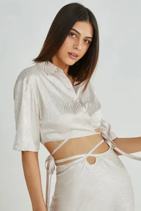 OL Tie Side Cut Out Crop Top