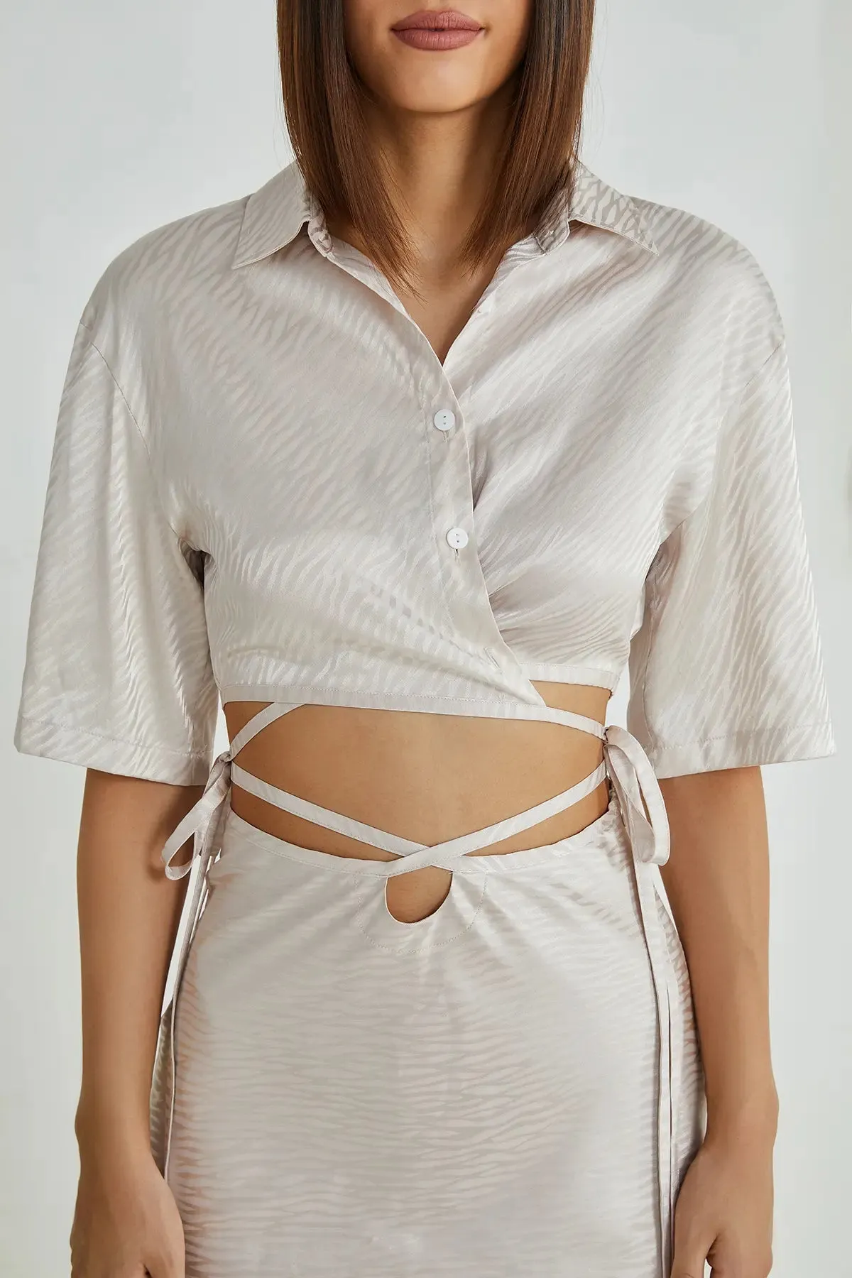 OL Tie Side Cut Out Crop Top