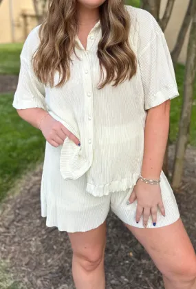 On The Town Button Down Top