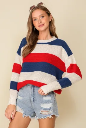 PATRIOTIC STRIPES SWEATER