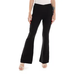 Pattern Elastic Waist Flare Pants - Kady