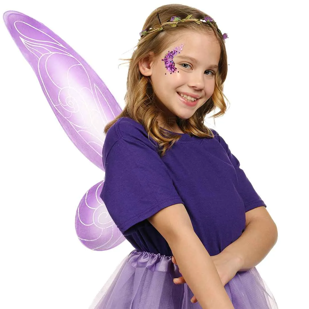 Purple Fairy Costume Accessories Set -Fairy Wings, Fairy Crown - FUNCREDIBLE