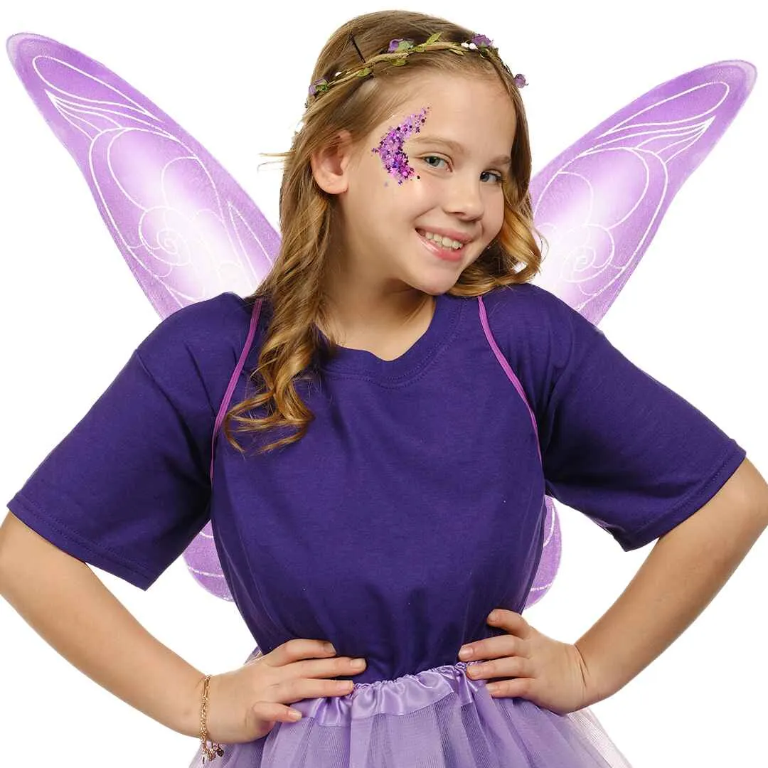 Purple Fairy Costume Accessories Set -Fairy Wings, Fairy Crown - FUNCREDIBLE