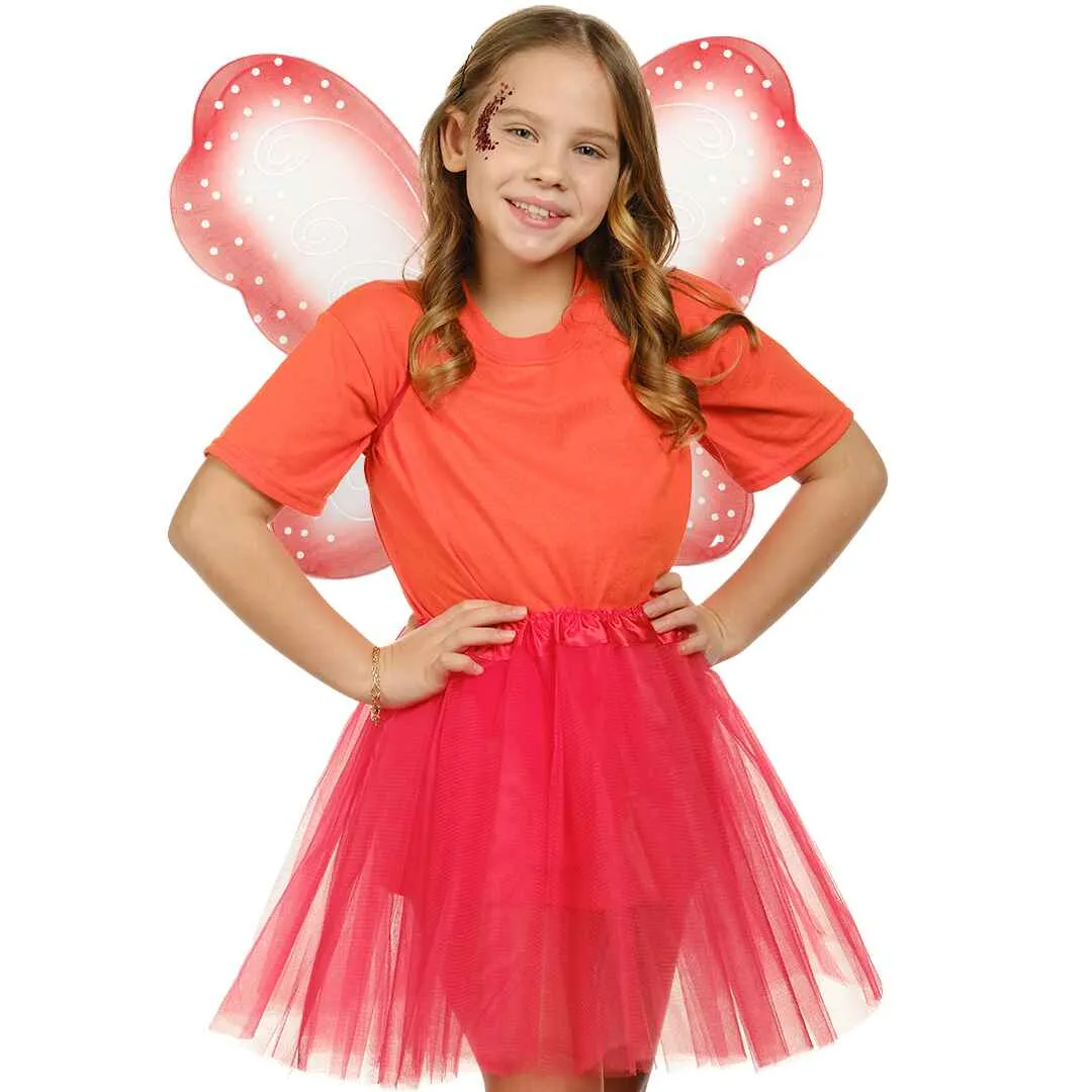 Red Butterfly Wings - Fairy Wings with Chunky Glitter Set - FUNCREDIBLE