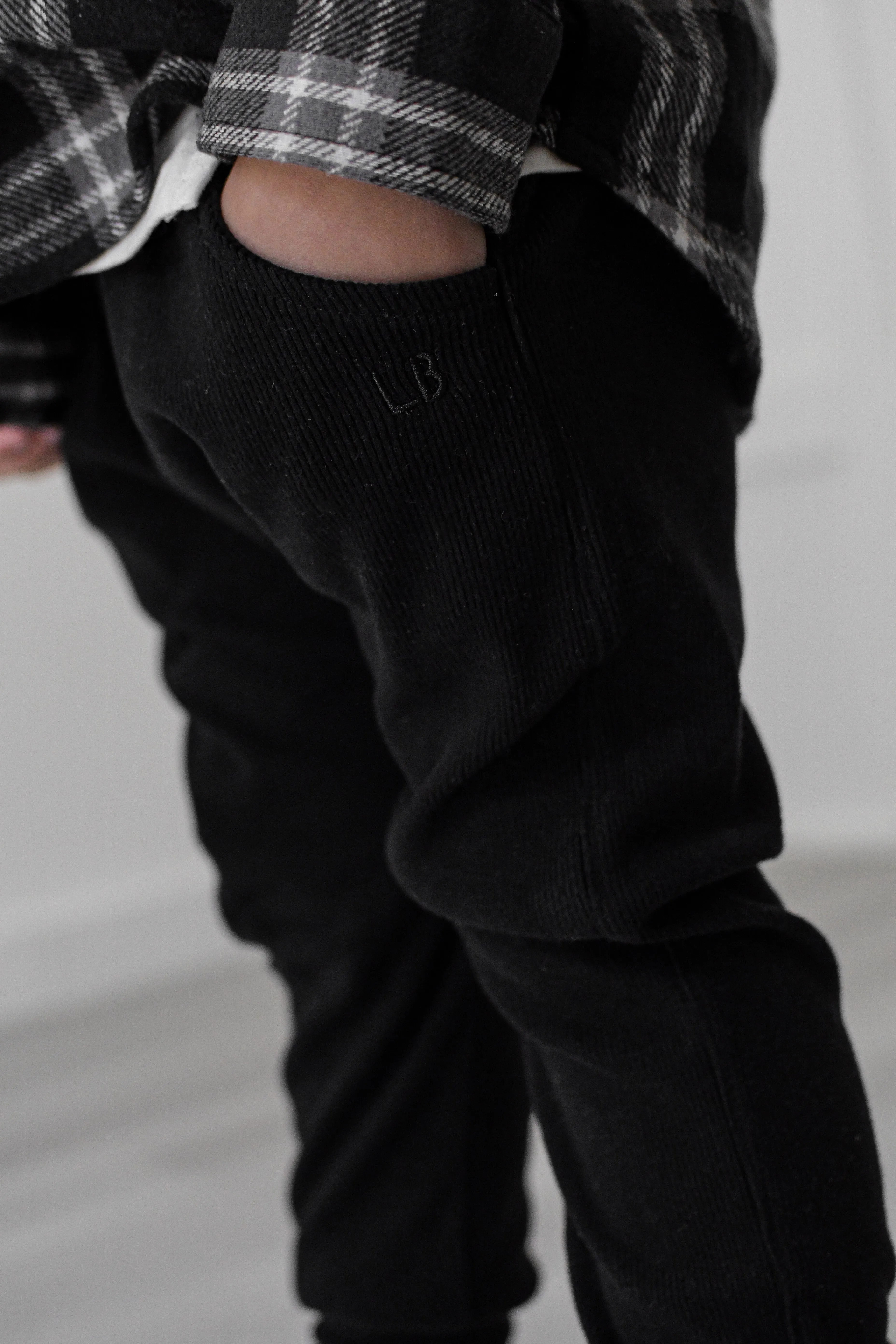 Ribbed Jogger - Black