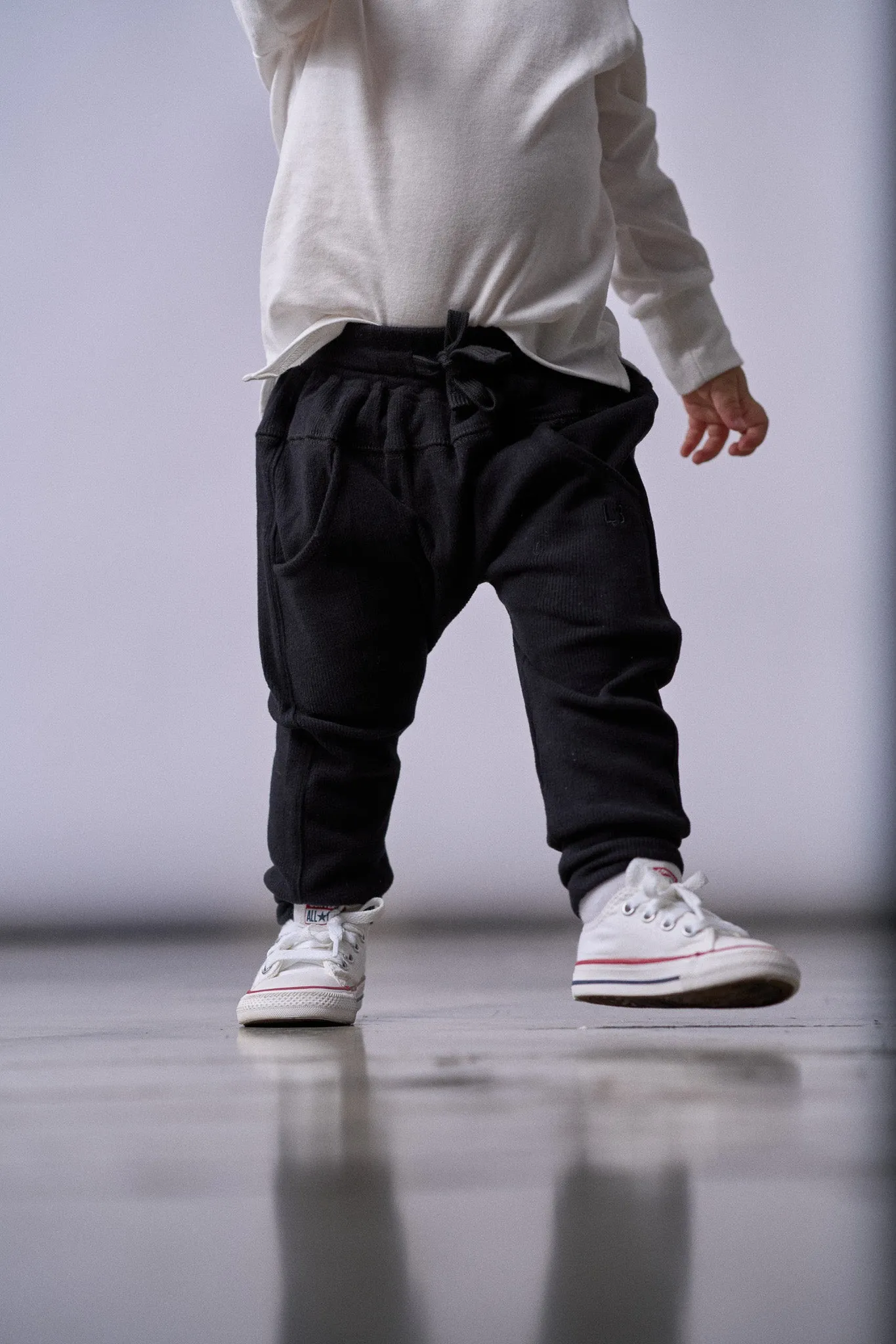 Ribbed Jogger - Black