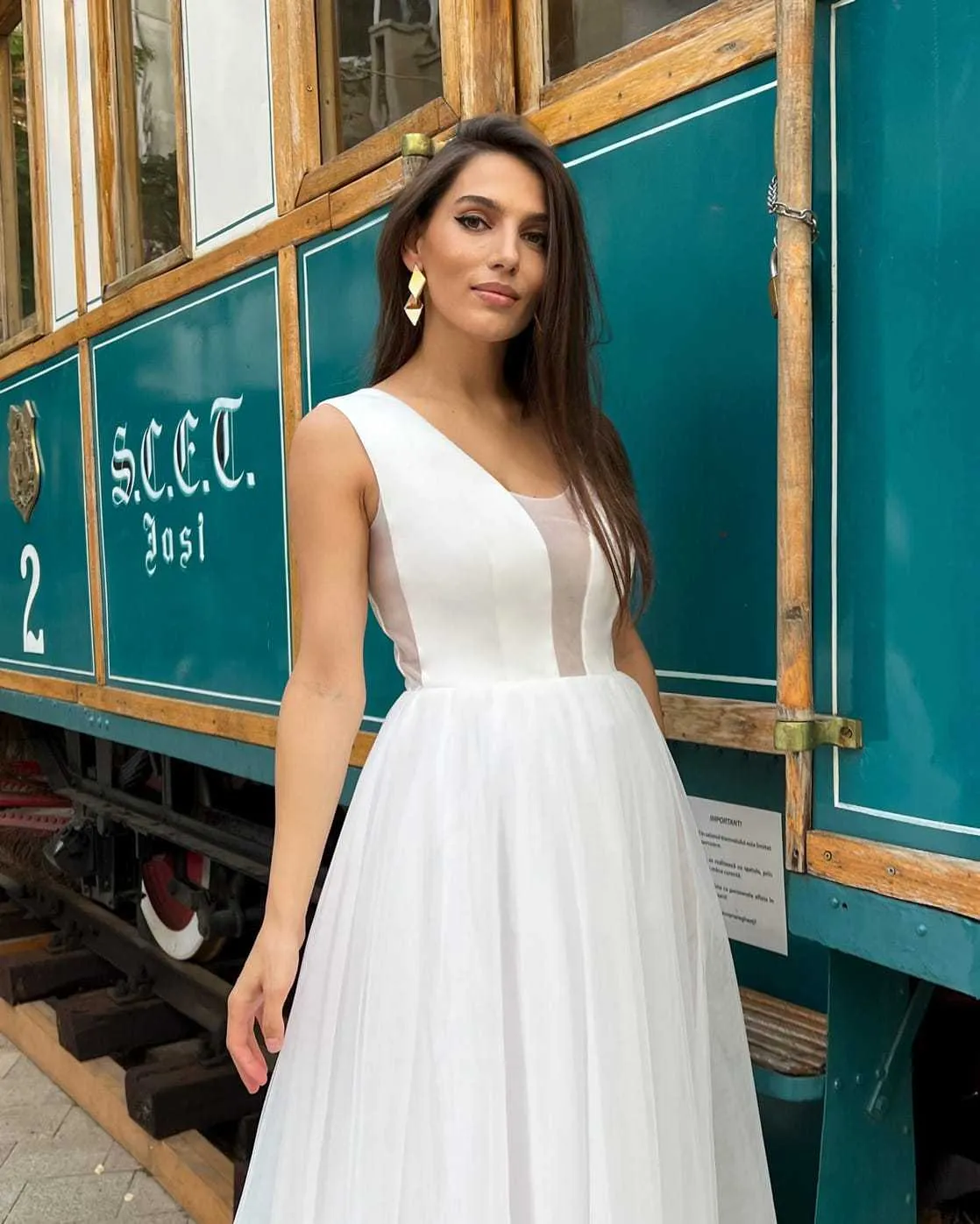 Rochie Midi Elegantă Cununie Civilă