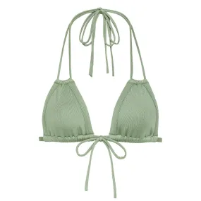 Sage Green Rib Euro Bow Bikini Top