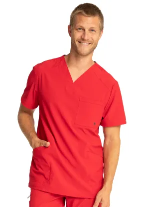 Scrub Top - Cherokee Infinity Men's V-Neck Top - Red, CK900A