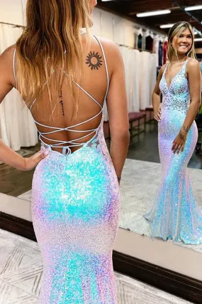 Sequin Prom Dresses Long Sexy Prom Dress   fg2794