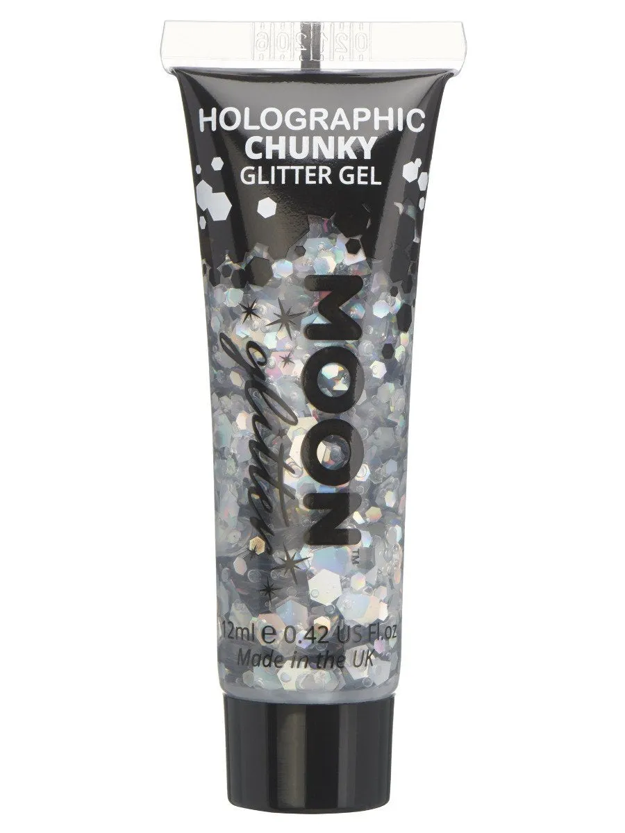 Silver Holographic Chunky Glitter Gel 12ml Each