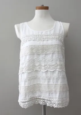 Soft Summer Ivory Lace Sleeveless Top