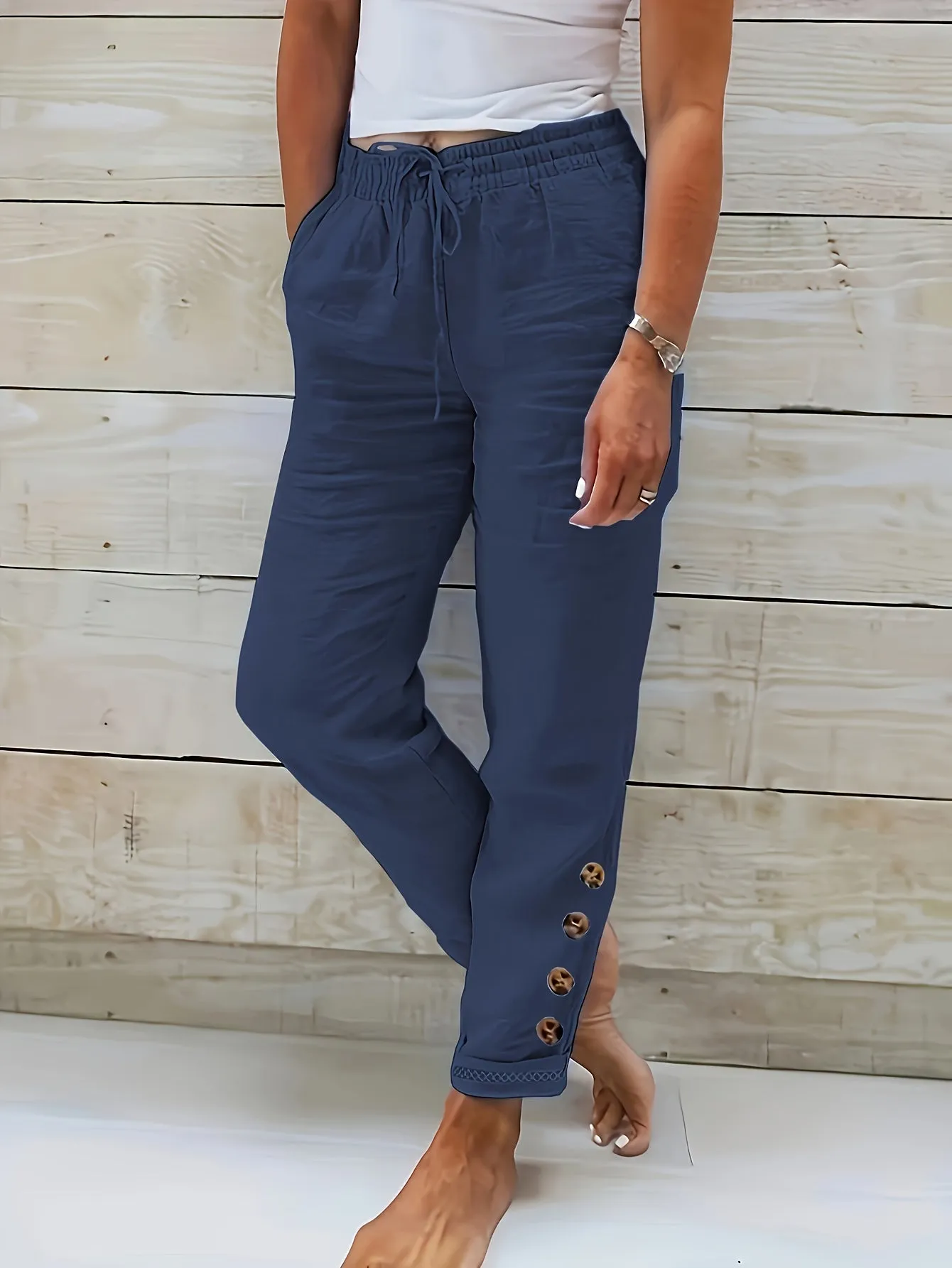 TALIA™ | BUTTONED LINEN PANTS FOR WOMEN