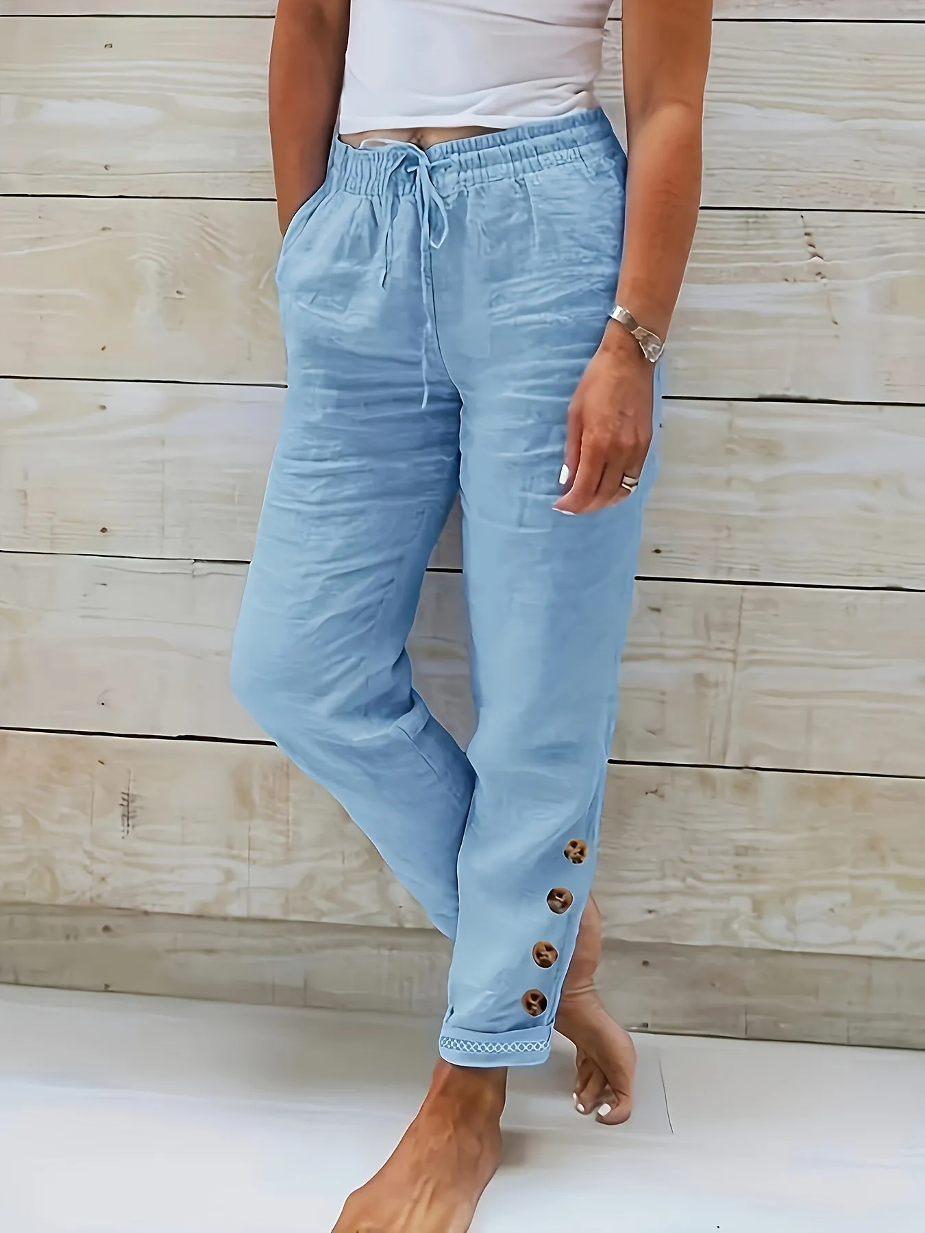 TALIA™ | BUTTONED LINEN PANTS FOR WOMEN