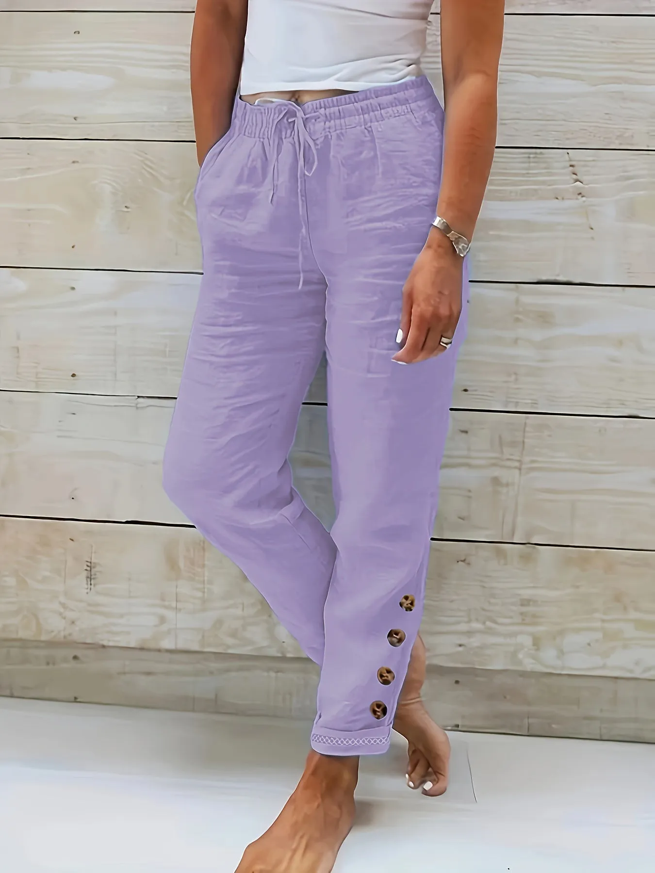 TALIA™ | BUTTONED LINEN PANTS FOR WOMEN