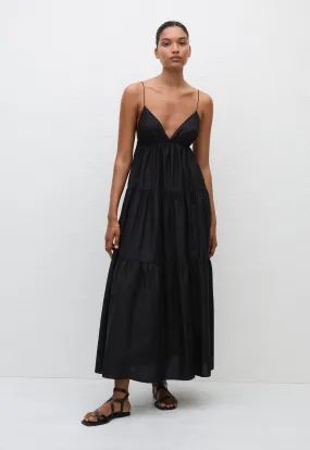 Triangle Tiered Sundress - Black