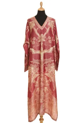 V Neck Kaftan in Smokey Pink