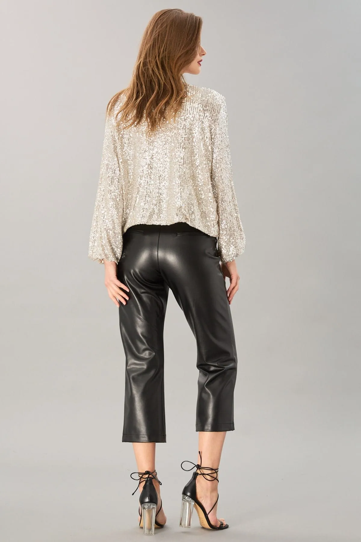 Vegan Leather Cropped Pant