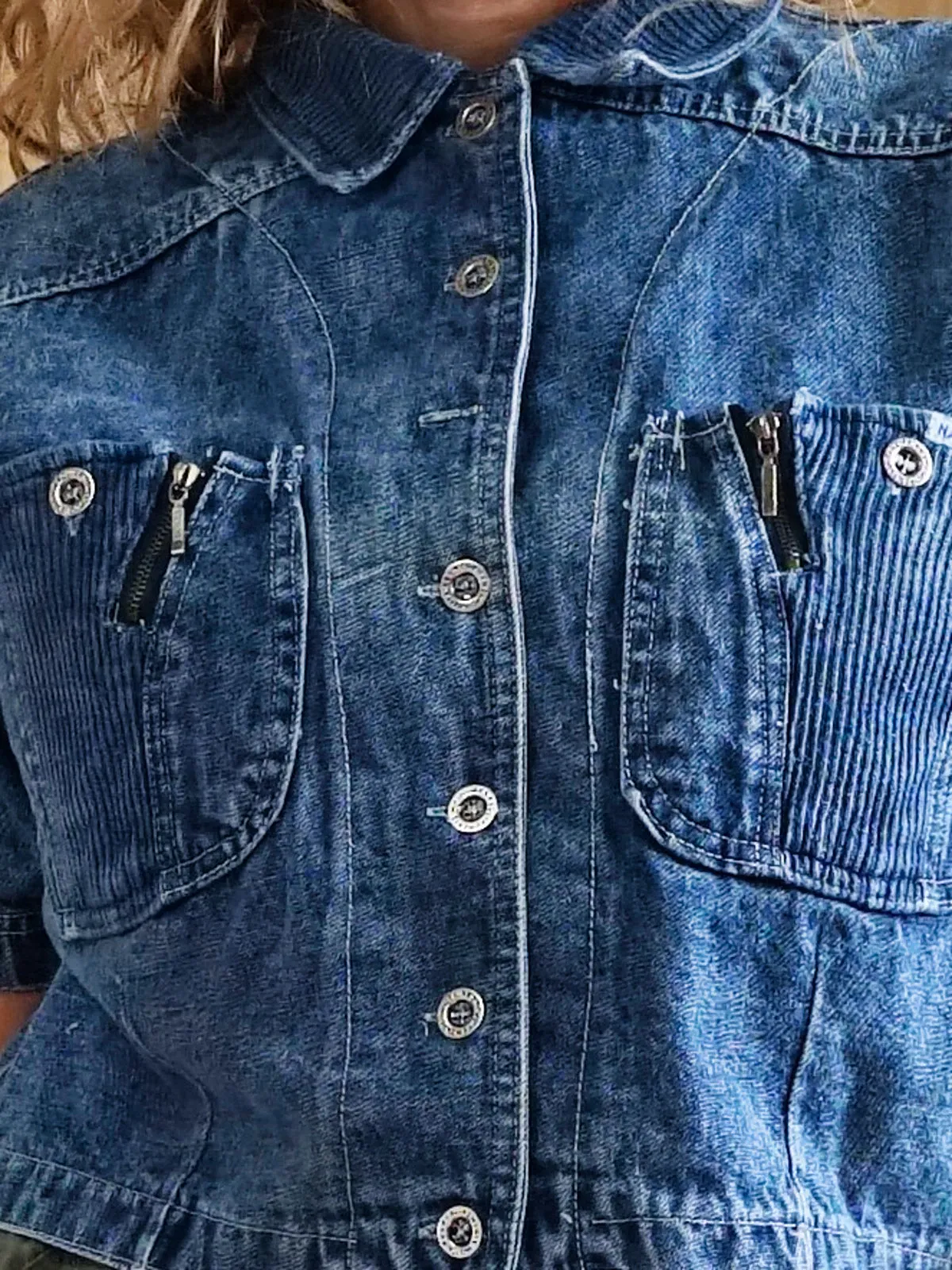 Vintage Denim Boxy Crop Shirt