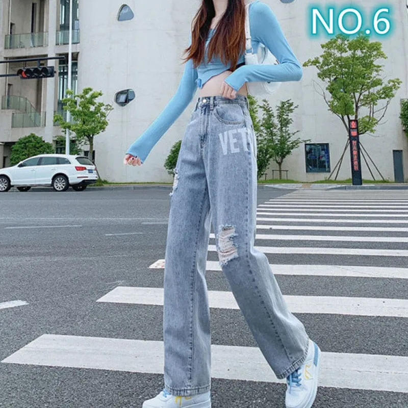 Woman High Waist Baggy Jeans