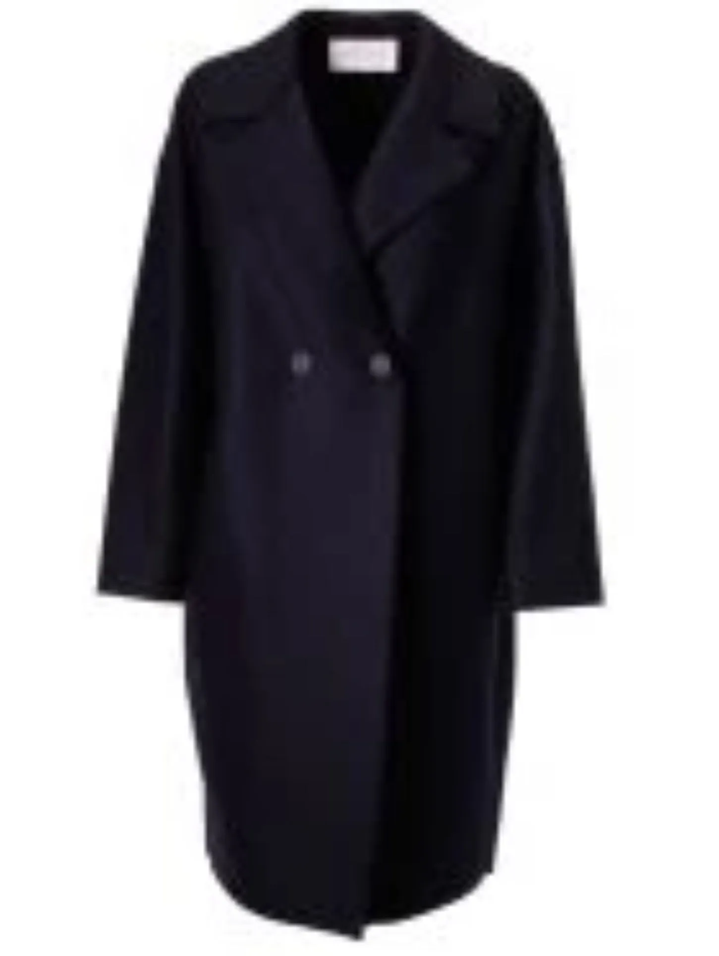 Womens Dropped  Shoulder D.B Coat Pressed Wool- Navy