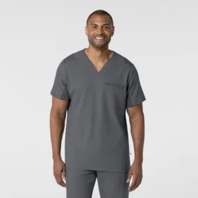 WonderWink Thrive Men's Utility V-Neck Scrub Top Pewter