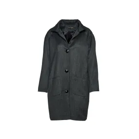 Wool Blend Dark Grey Coat By Conquista Fashion