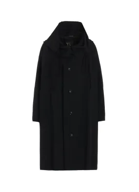 WOOL GABARDINE BIG HOODIE COAT