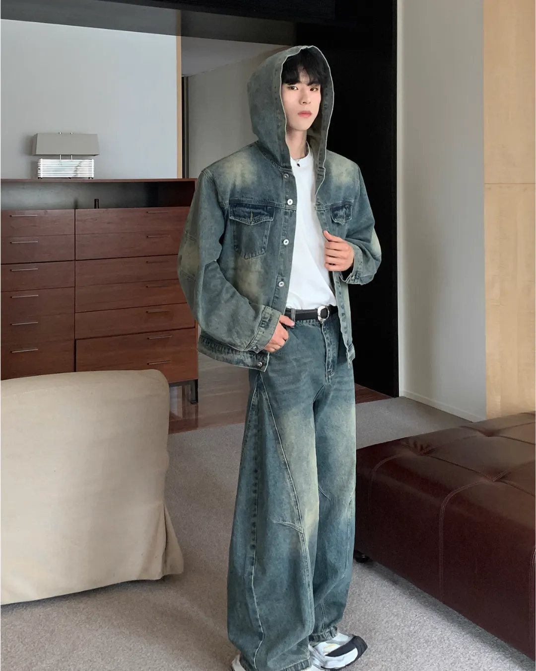 Zipper Denim Jacket / Denim Pants CBJ0086